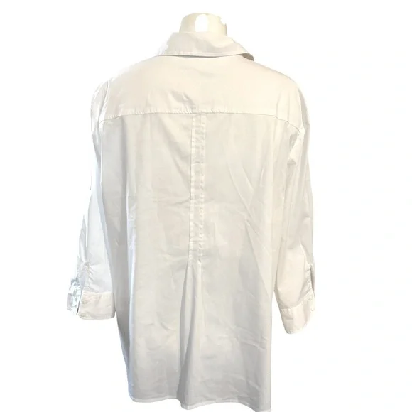Women’s Alia button front, pintucked white shirt, pleated back, like new, SZ 18 - Picture 6 of 12